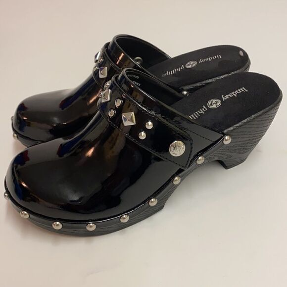 Lindsay Phillips Black Karin Studded clogs A21 - Picture 9 of 10